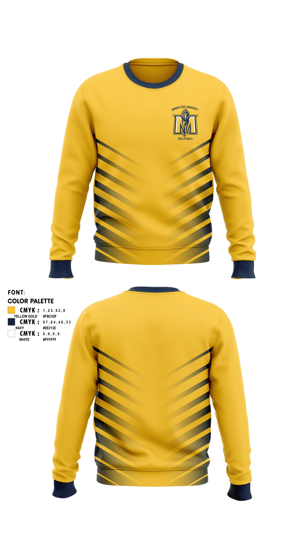 Crew Neck Sweatshirt, Murray State University Volleyball, Women's Volleyball, Teamtime, Team time, sublimation, custom sports apparel, team uniforms, spirit wear, spiritwear, sports uniforms, custom shirts, team store, custom team store, fundraiser sports, apparel fundraiser