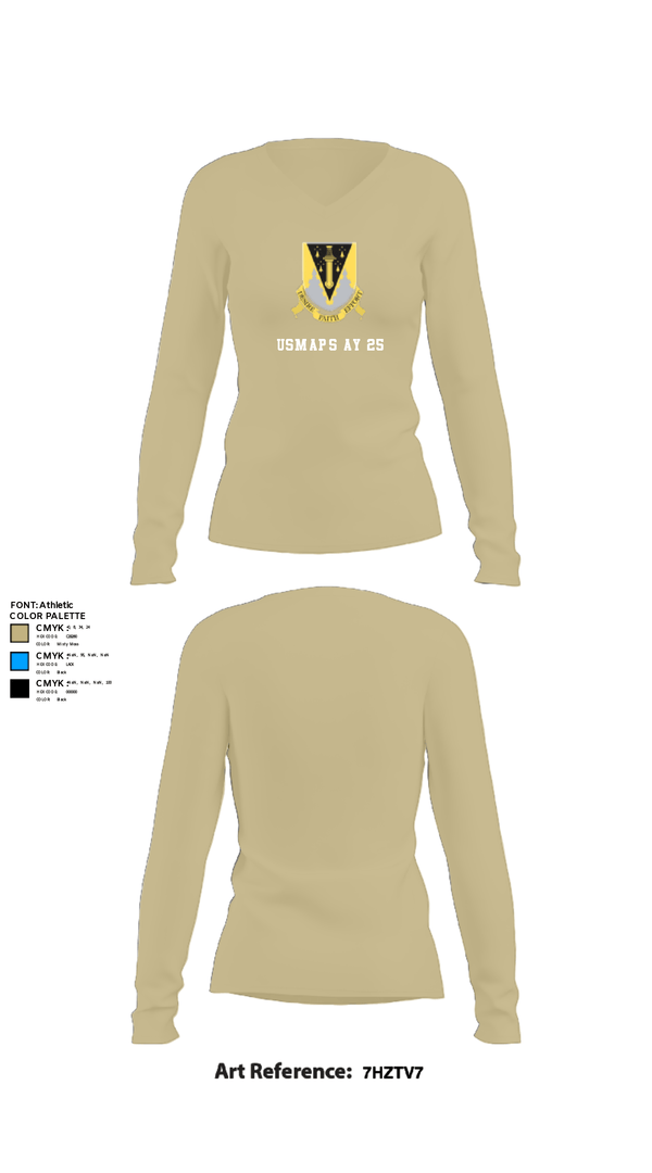 Womens Long Sleeve Vneck Shirt, USMAPS AY 25, Army, Teamtime, Team time, sublimation, custom sports apparel, team uniforms, spirit wear, spiritwear, sports uniforms, custom shirts, team store, custom team store, fundraiser sports, apparel fundraiser