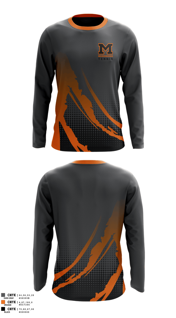 Long Sleeve Performance Shirt, Girls Tennis McDonogh School, Tennis, Teamtime, Team time, sublimation, custom sports apparel, team uniforms, spirit wear, spiritwear, sports uniforms, custom shirts, team store, custom team store, fundraiser sports, apparel fundraiser