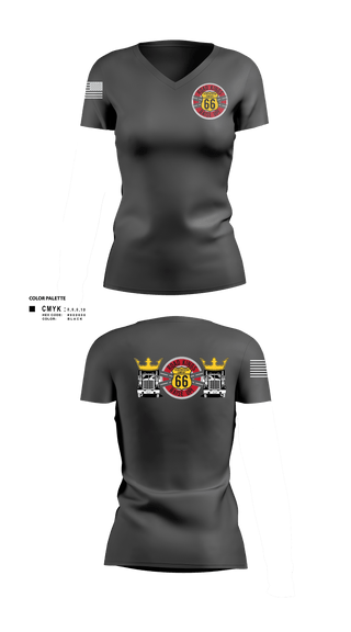 Women's Short Sleeve Vneck Shirt, 66TH TC, Army, Teamtime, Team time, sublimation, custom sports apparel, team uniforms, spirit wear, spiritwear, sports uniforms, custom shirts, team store, custom team store, fundraiser sports, apparel fundraiser