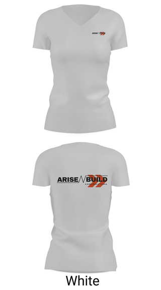 Womens Short Sleeve Vneck Shirt, Arise N Build, , Teamtime, Team time, sublimation, custom sports apparel, team uniforms, spirit wear, spiritwear, sports uniforms, custom shirts, team store, custom team store, fundraiser sports, apparel fundraiser