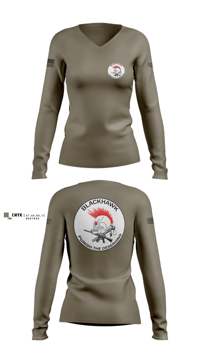 1-23 94230355 Women's Long Sleeve V-neck Shirt - 2