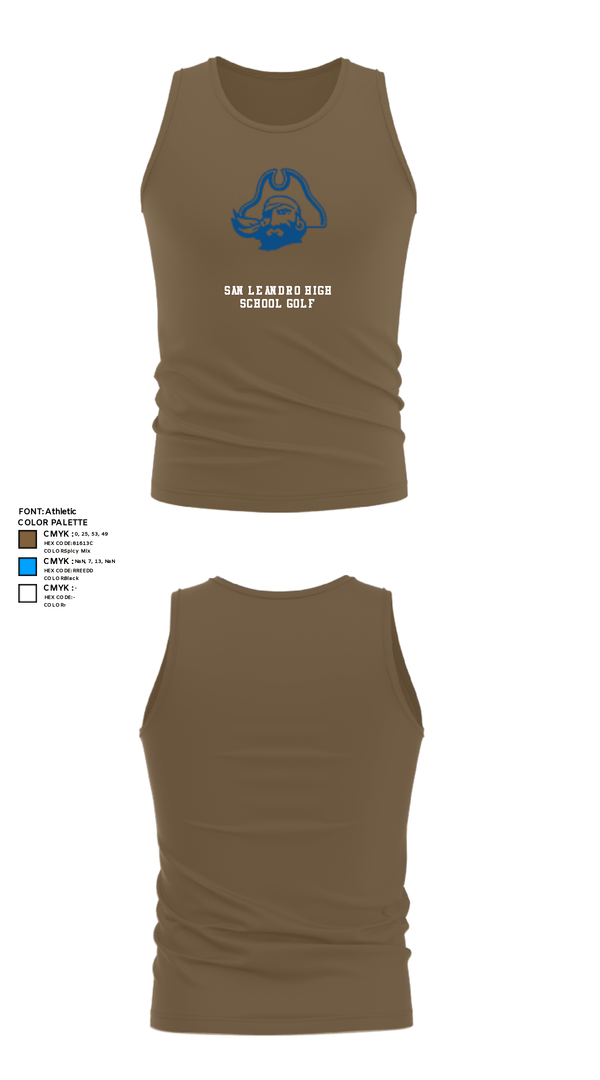 Tank Top, San Leandro High School Golf, Golf, Teamtime, Team time, sublimation, custom sports apparel, team uniforms, spirit wear, spiritwear, sports uniforms, custom shirts, team store, custom team store, fundraiser sports, apparel fundraiser