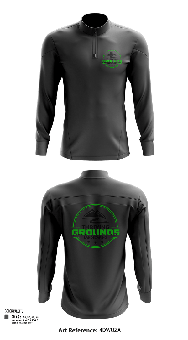 Quarter Zip Jacket, Thriving Grounds Landscaping, , Teamtime, Team time, sublimation, custom sports apparel, team uniforms, spirit wear, spiritwear, sports uniforms, custom shirts, team store, custom team store, fundraiser sports, apparel fundraiser