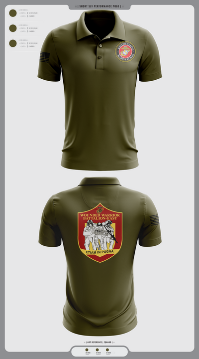 Wounded warrior battalion east 34765562 Short Sleeve Performance Polo - 1