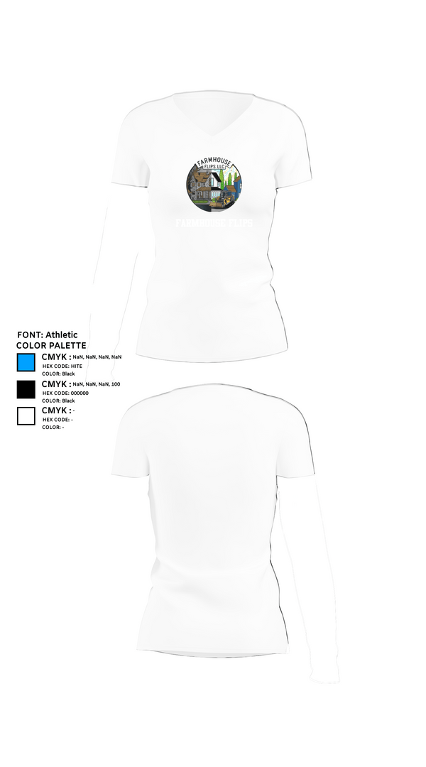 Womens Short Sleeve Vneck Shirt, Farmhouse flips, , Teamtime, Team time, sublimation, custom sports apparel, team uniforms, spirit wear, spiritwear, sports uniforms, custom shirts, team store, custom team store, fundraiser sports, apparel fundraiser