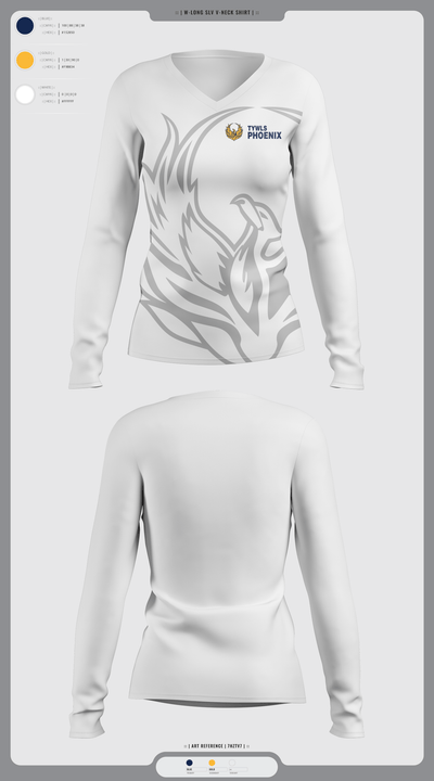 TYWLS Phoenix 36256205 Women's Long Sleeve V-neck Shirt - 3