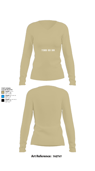 Womens Long Sleeve Vneck Shirt, 73rd OD Bn, Army, Teamtime, Team time, sublimation, custom sports apparel, team uniforms, spirit wear, spiritwear, sports uniforms, custom shirts, team store, custom team store, fundraiser sports, apparel fundraiser