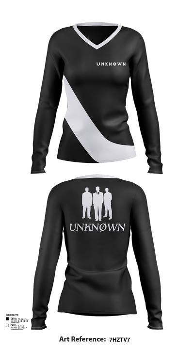UNKNØWN 1359763 Women's Long Sleeve V-neck Shirt -1 127