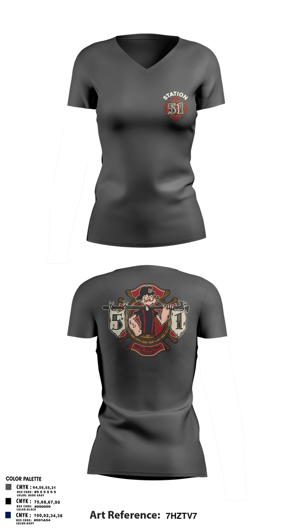 Womens Short Sleeve Vneck Shirt, Station 51, Fire Department, Teamtime, Team time, sublimation, custom sports apparel, team uniforms, spirit wear, spiritwear, sports uniforms, custom shirts, team store, custom team store, fundraiser sports, apparel fundraiser