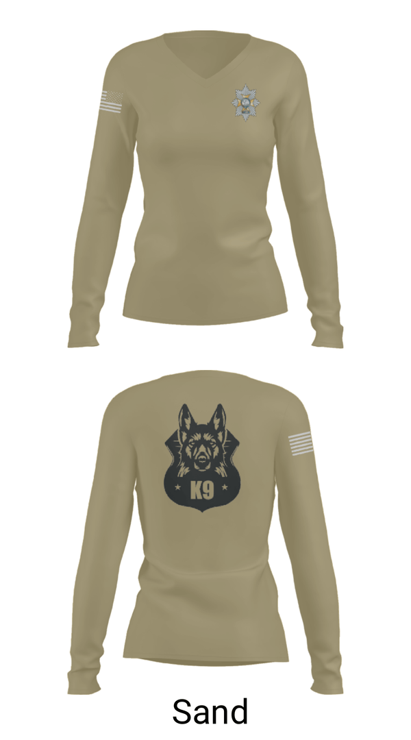 Women's Long Sleeve Vneck Shirt, Sherwood Foresters, Army, Teamtime, Team time, sublimation, custom sports apparel, team uniforms, spirit wear, spiritwear, sports uniforms, custom shirts, team store, custom team store, fundraiser sports, apparel fundraiser