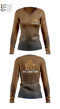 MC CUSTOM FRAMING LLC 87834909 Women's Long Sleeve V-neck Shirt - 1