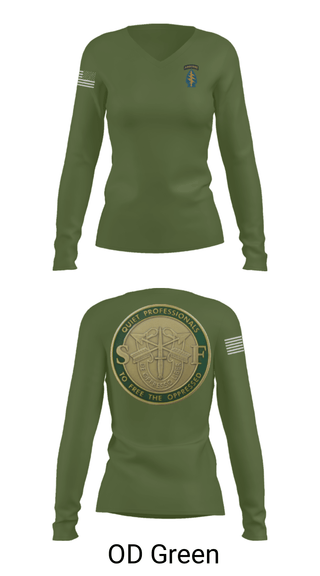 Women's Long Sleeve Vneck Shirt, Echo 20th SFG, National Guard, Teamtime, Team time, sublimation, custom sports apparel, team uniforms, spirit wear, spiritwear, sports uniforms, custom shirts, team store, custom team store, fundraiser sports, apparel fundraiser