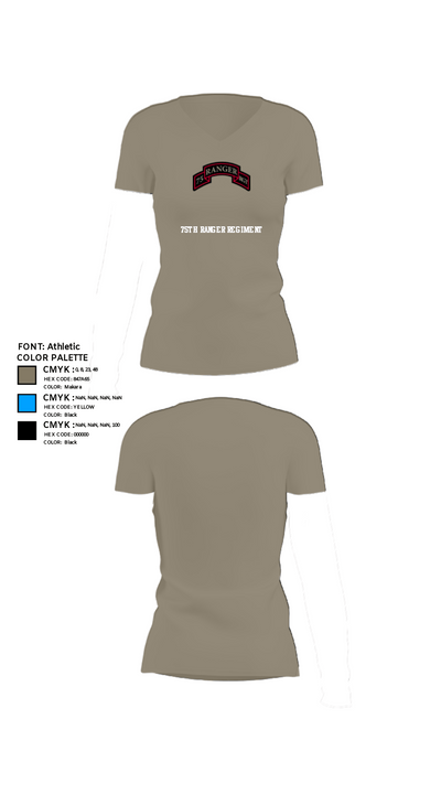 75th Ranger Regiment 53638422 Women's Short Sleeve V-neck Shirt - 64