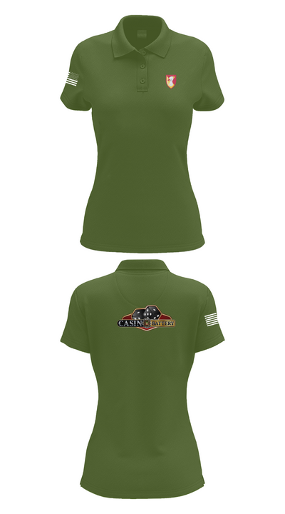 Charlie Battery, 1st Battalion 1st Air Defense Artillery Regiment 30470719 Women's Short Sleeve Performance Polo  - 55