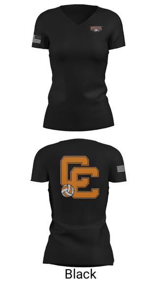 Women's Short Sleeve Vneck Shirt, Clarke County High School Volleyball, Women's Volleyball, Teamtime, Team time, sublimation, custom sports apparel, team uniforms, spirit wear, spiritwear, sports uniforms, custom shirts, team store, custom team store, fundraiser sports, apparel fundraiser