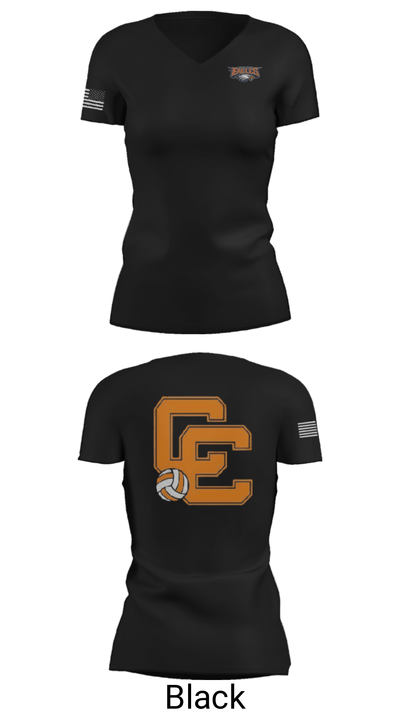 Clarke County High School Volleyball 53298744 Women's Short Sleeve V-neck Shirt - 38