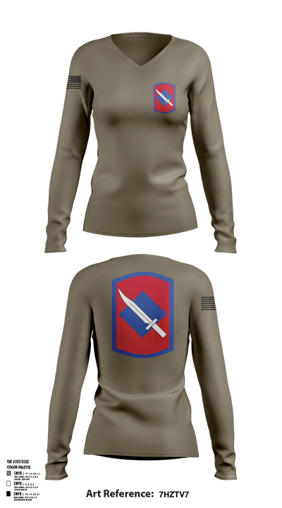 39th Infantry Brigade 34515329 Women's Long Sleeve V-neck Shirt - 127