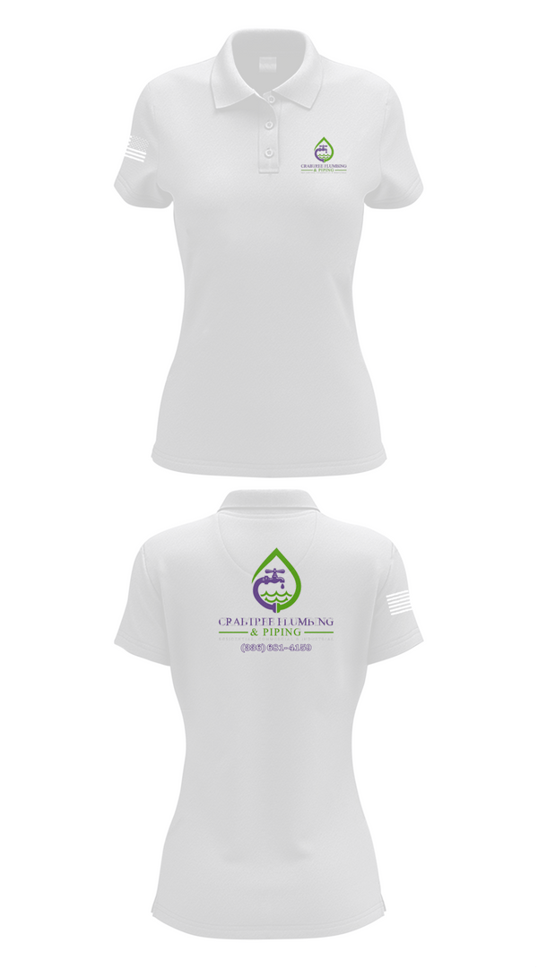 Womens Short Sleeve Performance Polo, Crabtree Plumbing & Piping, , Teamtime, Team time, sublimation, custom sports apparel, team uniforms, spirit wear, spiritwear, sports uniforms, custom shirts, team store, custom team store, fundraiser sports, apparel fundraiser