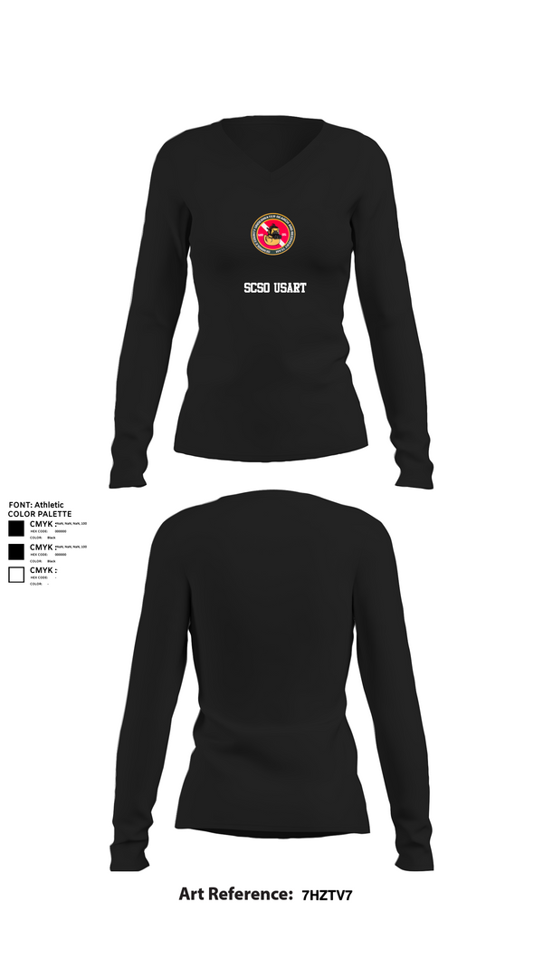 Womens Long Sleeve Vneck Shirt, SCSO USART, , Teamtime, Team time, sublimation, custom sports apparel, team uniforms, spirit wear, spiritwear, sports uniforms, custom shirts, team store, custom team store, fundraiser sports, apparel fundraiser