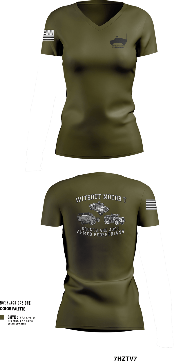 Womens Short Sleeve Vneck Shirt, 2d battalion, 6th marines, Marines, Teamtime, Team time, sublimation, custom sports apparel, team uniforms, spirit wear, spiritwear, sports uniforms, custom shirts, team store, custom team store, fundraiser sports, apparel fundraiser