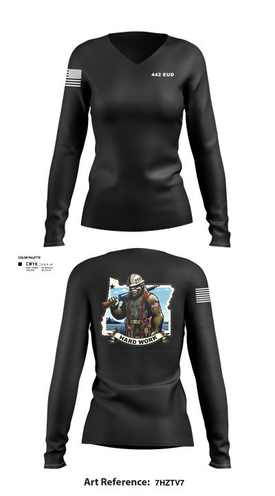 442 EUD 43184922 Women's Long Sleeve V-neck Shirt - 180
