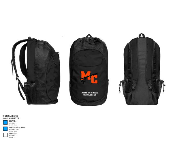 Gear Bag, Marine City Middle School Cheer, Cheer, Teamtime, Team time, sublimation, custom sports apparel, team uniforms, spirit wear, spiritwear, sports uniforms, custom shirts, team store, custom team store, fundraiser sports, apparel fundraiser