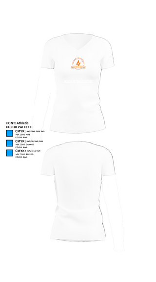 Womens Short Sleeve Vneck Shirt, Beach to Bay Electric, , Teamtime, Team time, sublimation, custom sports apparel, team uniforms, spirit wear, spiritwear, sports uniforms, custom shirts, team store, custom team store, fundraiser sports, apparel fundraiser