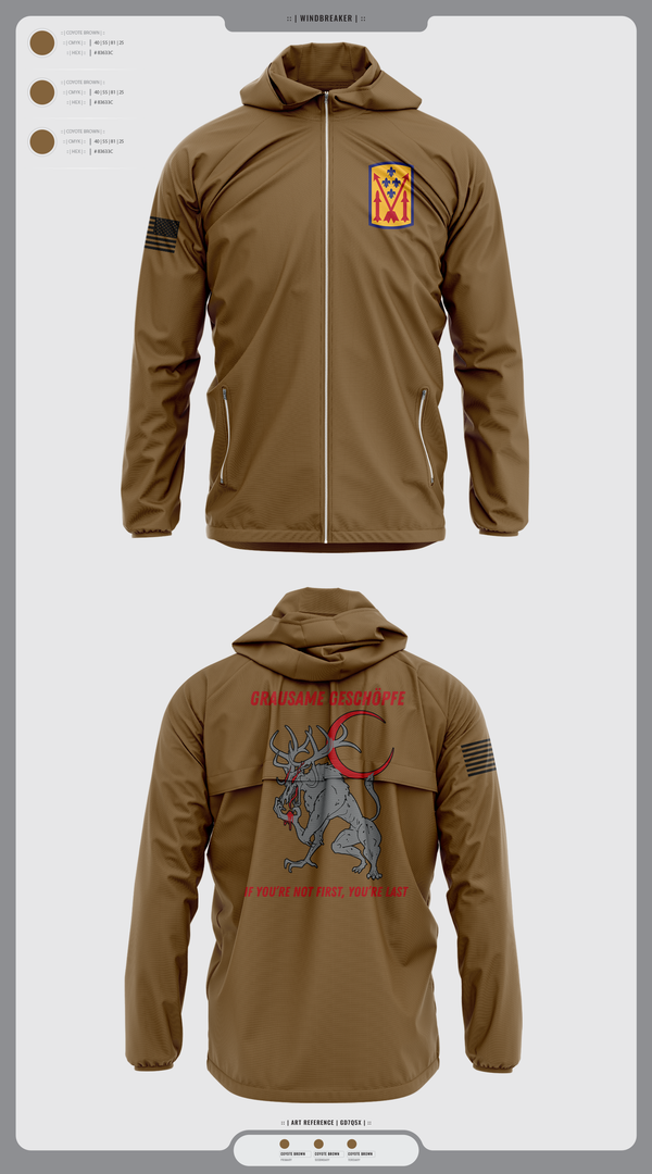 Windbreaker, Bravo 1-57 ADAR, Army, Teamtime, Team time, sublimation, custom sports apparel, team uniforms, spirit wear, spiritwear, sports uniforms, custom shirts, team store, custom team store, fundraiser sports, apparel fundraiser