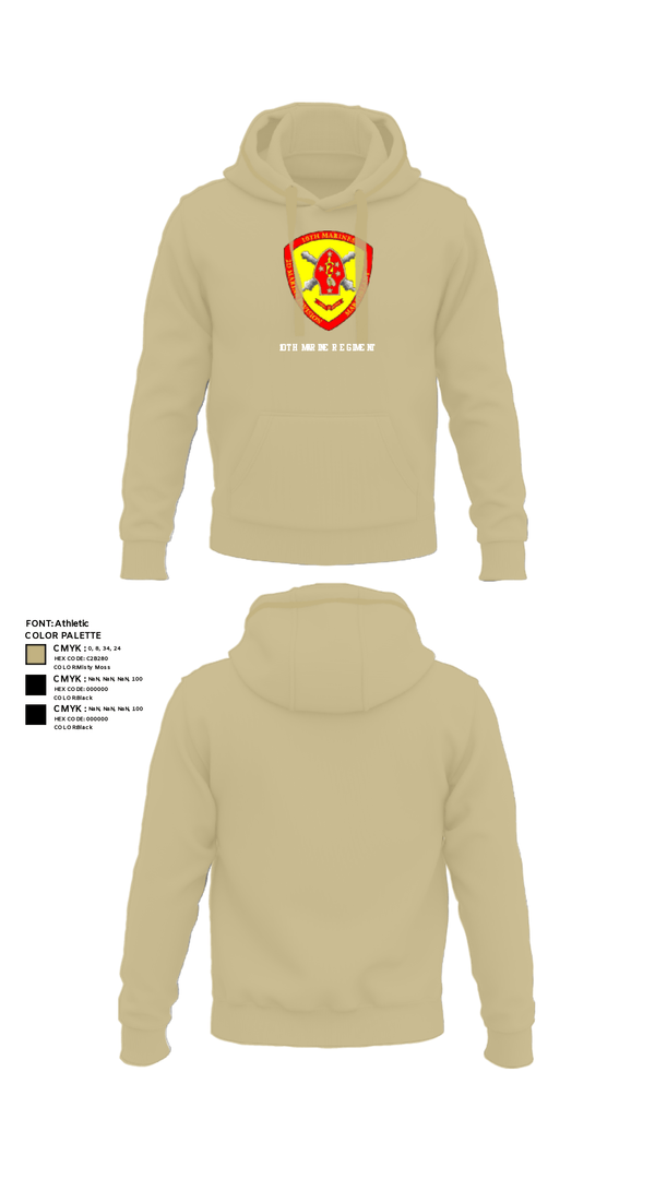 Hoodie, 10th Marine Regiment, Marines, Teamtime, Team time, sublimation, custom sports apparel, team uniforms, spirit wear, spiritwear, sports uniforms, custom shirts, team store, custom team store, fundraiser sports, apparel fundraiser
