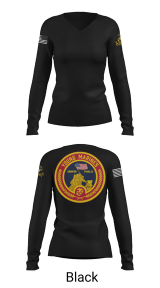 Womens Long Sleeve Vneck Shirt, Rogue Valley, Marines, Teamtime, Team time, sublimation, custom sports apparel, team uniforms, spirit wear, spiritwear, sports uniforms, custom shirts, team store, custom team store, fundraiser sports, apparel fundraiser
