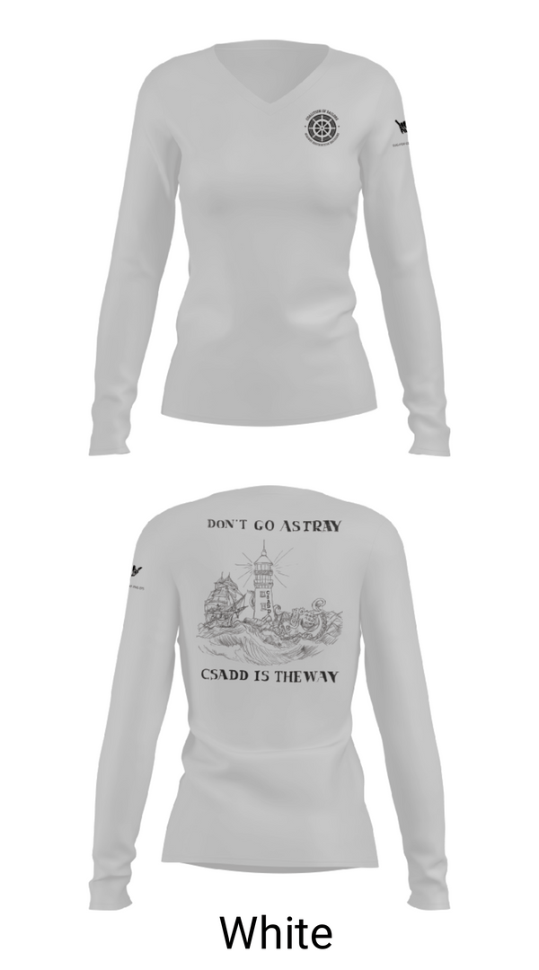 Women's Long Sleeve Vneck Shirt, JBPHH CSADD, Navy, Teamtime, Team time, sublimation, custom sports apparel, team uniforms, spirit wear, spiritwear, sports uniforms, custom shirts, team store, custom team store, fundraiser sports, apparel fundraiser