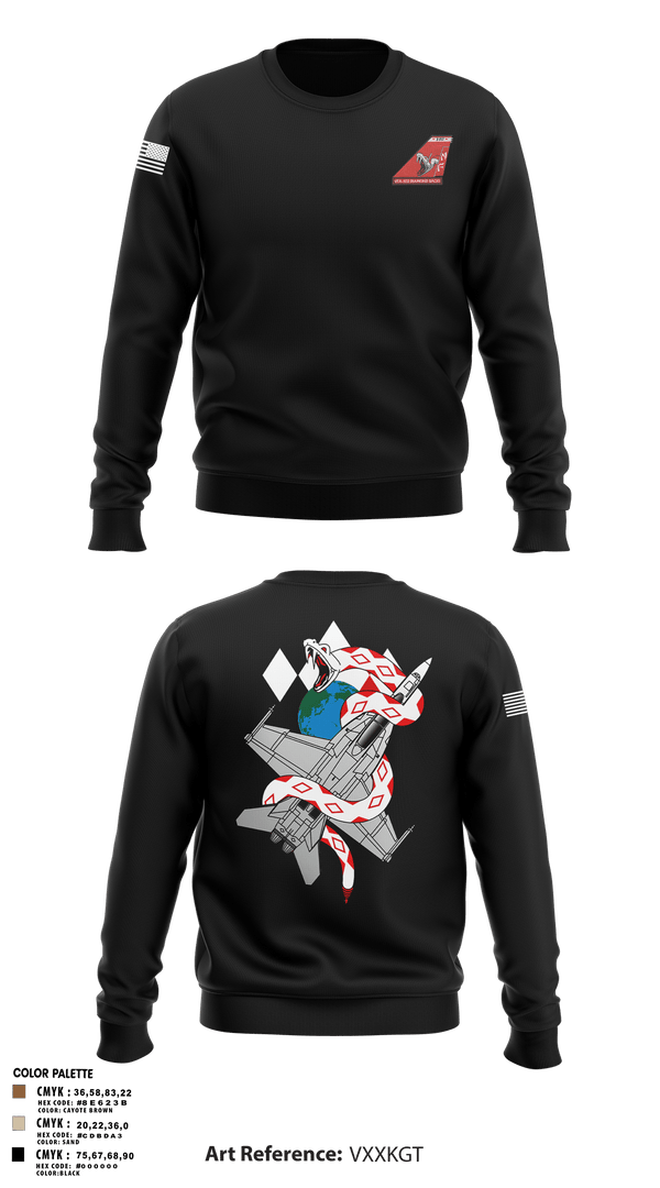 Crew Neck Sweatshirt, VFA-102, , Teamtime, Team time, sublimation, custom sports apparel, team uniforms, spirit wear, spiritwear, sports uniforms, custom shirts, team store, custom team store, fundraiser sports, apparel fundraiser
