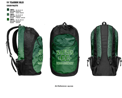 Gear Bag, Naples Cross-Country, Cross Country, Teamtime, Team time, sublimation, custom sports apparel, team uniforms, spirit wear, spiritwear, sports uniforms, custom shirts, team store, custom team store, fundraiser sports, apparel fundraiser
