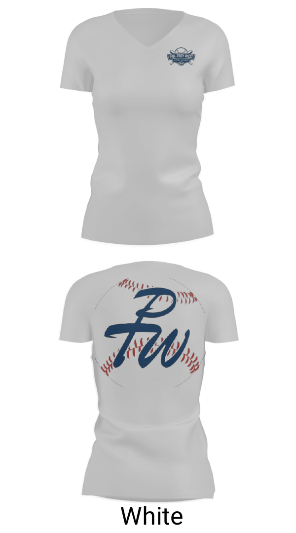 Women's Short Sleeve Vneck Shirt, Par-Troy West Little League Baseball, Baseball, Teamtime, Team time, sublimation, custom sports apparel, team uniforms, spirit wear, spiritwear, sports uniforms, custom shirts, team store, custom team store, fundraiser sports, apparel fundraiser