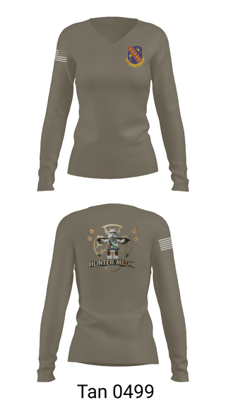 Womens Long Sleeve Vneck Shirt, 1-148th HHB Medics, , Teamtime, Team time, sublimation, custom sports apparel, team uniforms, spirit wear, spiritwear, sports uniforms, custom shirts, team store, custom team store, fundraiser sports, apparel fundraiser
