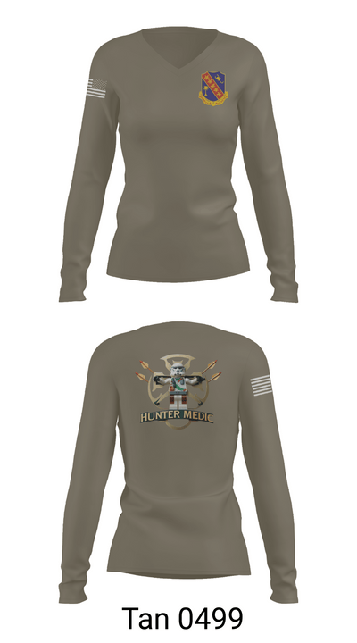 1-148th HHB Medics 16650436 Women's Long Sleeve V-neck Shirt - 73