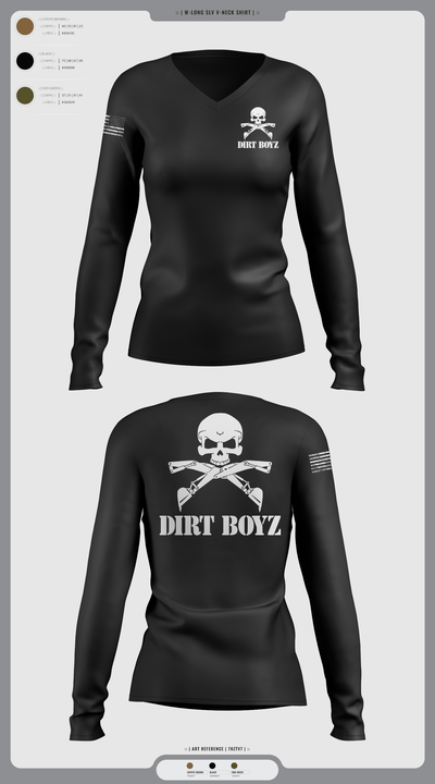 Dirt boyz 82013993 Women's Long Sleeve V-neck Shirt - 2