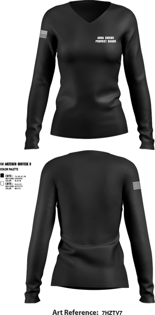 Womens Long Sleeve Vneck Shirt, Abba shrine provost guard, , Teamtime, Team time, sublimation, custom sports apparel, team uniforms, spirit wear, spiritwear, sports uniforms, custom shirts, team store, custom team store, fundraiser sports, apparel fundraiser