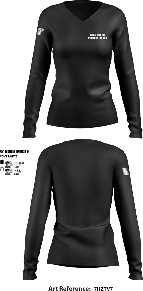 Womens Long Sleeve Vneck Shirt, Abba shrine provost guard, , Teamtime, Team time, sublimation, custom sports apparel, team uniforms, spirit wear, spiritwear, sports uniforms, custom shirts, team store, custom team store, fundraiser sports, apparel fundraiser