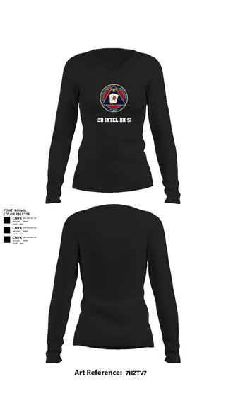 Womens Long Sleeve Vneck Shirt 1, 2D INTEL BN S1, Marines, Teamtime, Team time, sublimation, custom sports apparel, team uniforms, spirit wear, spiritwear, sports uniforms, custom shirts, team store, custom team store, fundraiser sports, apparel fundraiser