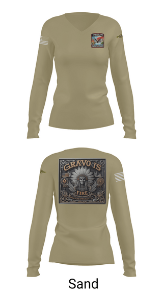 Womens Long Sleeve Vneck Shirt, Gravois Fire Special Operations, Fire Department, Teamtime, Team time, sublimation, custom sports apparel, team uniforms, spirit wear, spiritwear, sports uniforms, custom shirts, team store, custom team store, fundraiser sports, apparel fundraiser