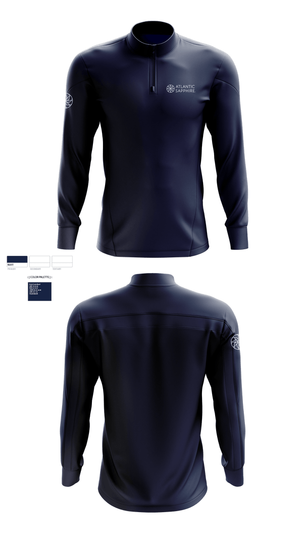 Quarter Zip Jacket, atlantic sapphire, , Teamtime, Team time, sublimation, custom sports apparel, team uniforms, spirit wear, spiritwear, sports uniforms, custom shirts, team store, custom team store, fundraiser sports, apparel fundraiser