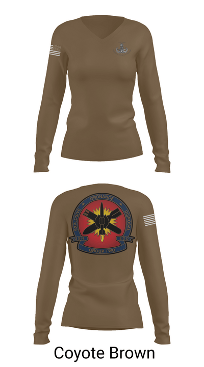EODMU 2 47598810 Women's Long Sleeve V-neck Shirt - 16