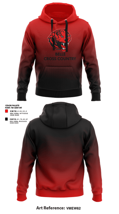 Belle High School Cross Country 19189683 Hoodie - 1