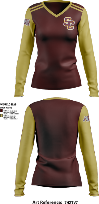 Womens Long Sleeve Vneck Shirt, Saint Cloud High School wrestling, Football, Teamtime, Team time, sublimation, custom sports apparel, team uniforms, spirit wear, spiritwear, sports uniforms, custom shirts, team store, custom team store, fundraiser sports, apparel fundraiser