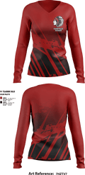 Cainsville Redmen 50352446 Women's Long Sleeve V-neck Shirt - 1