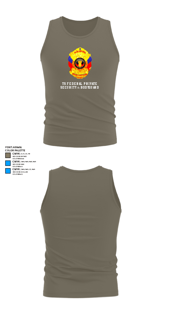 Tank Top, TS FEDERAL PRIVATE SECURITY & BODYGUARD, Police, Teamtime, Team time, sublimation, custom sports apparel, team uniforms, spirit wear, spiritwear, sports uniforms, custom shirts, team store, custom team store, fundraiser sports, apparel fundraiser