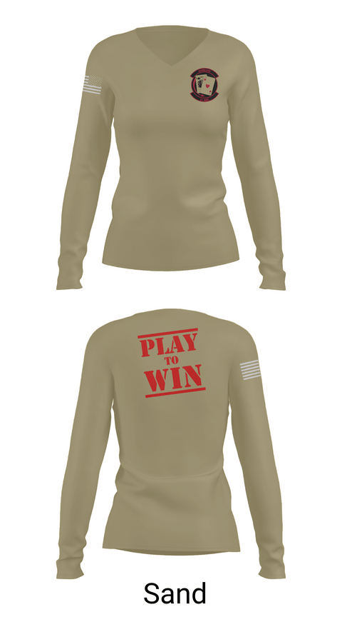 Womens Long Sleeve Vneck Shirt, 21st AMU, , Teamtime, Team time, sublimation, custom sports apparel, team uniforms, spirit wear, spiritwear, sports uniforms, custom shirts, team store, custom team store, fundraiser sports, apparel fundraiser