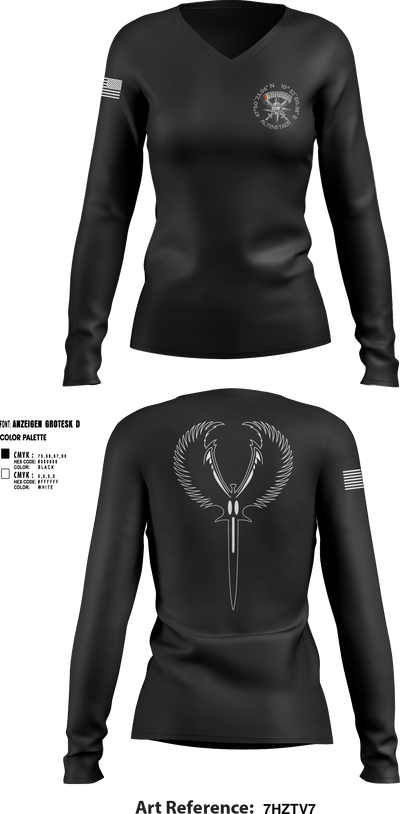 XI. Inspektion 19049889 Women's Long Sleeve V-neck Shirt - 1